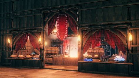 Valheim Bedroom, Valheim Kitchen, Viking House, Kitchen View, Conan Exiles, Tower Building, V Games, Iron Gate, Japanese Architecture