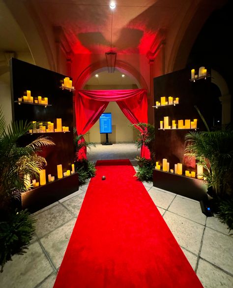 Step into elegance! ✨🔥 Our stunning red carpet, surrounded by candlelit displays and a grand red curtain entrance, is setting the scene for a night to remember. Ready to roll out the red carpet for your next event? Let’s make it magical! 🎬🌹

#redcarpet #vip #entrance #redcarpetentrance #walktheredcarpet #redcurtain #redcurtainentrance #candles #candlelit #candledisplay #eventdecor #event #decor #customdecor #custom #vipevent #elegantdecor #eleganttheme #candlelight #candlewall #florida Curtain Entrance, Vip Entrance, Red Carpet Entrance, Candle Displays, Red Curtains, Elegant Themes, A Night To Remember, Wall Candles, Custom Decor