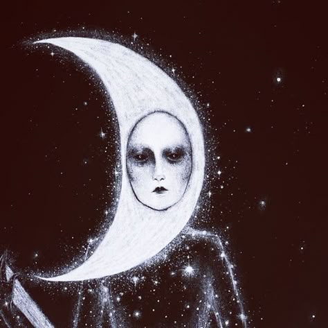 Moon And Clouds Drawing, Whimsigoth Drawing, Drawing Of Moon, Moon Face Art, Moon Person, Moon People, Me And The Moon, Full Moon Art, Lady Of The Moon