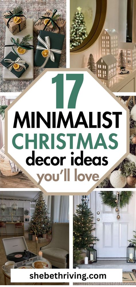 17 Minimalist Christmas Decor Ideas (You'll 100% Love) Minimalist Christmas Decor Ideas, Minimal Christmas Decor, Simplify Christmas, Boho Christmas Decor, Minimalist Christmas Decor, Natural Christmas Decor, Christmas Dining Table, Neutral Christmas Decor, Minimalist Christmas Tree