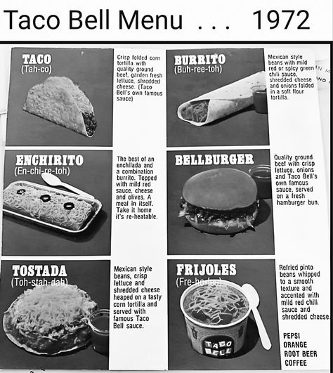 Red Sauce, Taco Bell, Food Ads, Flour Tortillas, Cheese Sauce, Chili Sauce, Mexican Style, Burritos, Vintage Recipes