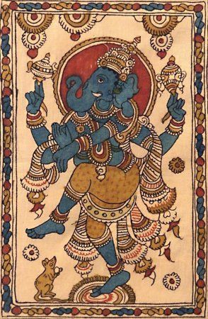 Kalamkari Art, Kalamkari Painting, Kerala Mural Painting, Painting Styles, Ganesh Art, Indian Painting, Ganesha Painting, Madhubani Art, Vedic Art