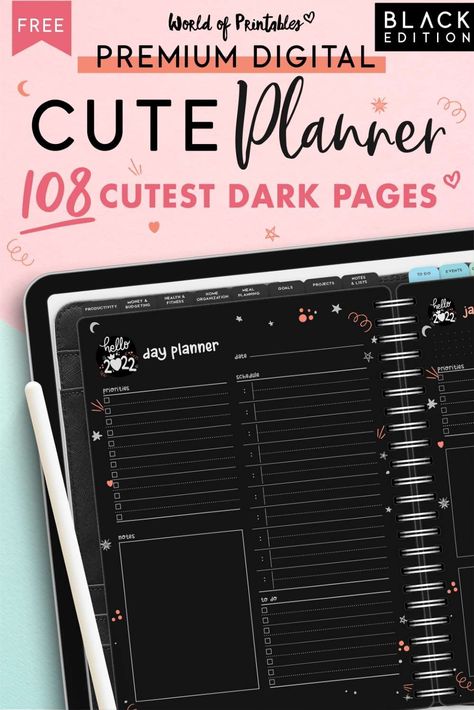 Free Download Planner Goodnotes, Ipad Calendar Template Goodnotes, Free Digital Templates For Goodnotes, Digital Planner Template Ideas, Goodnotes Template Free Paper Cute, Procreate Planner Template, Procreate Calendar Template, Digital Budget Planner Free Download, Goth Digital Planner