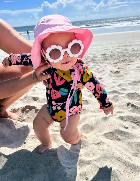 Cutest floral baby bathing suit Outfits Playa, Frame Flower, Baby Fits, Simple Joys, Carters Girl, Boys Swimwear, Beach Baby, Beach Kids, Kids Sunglasses