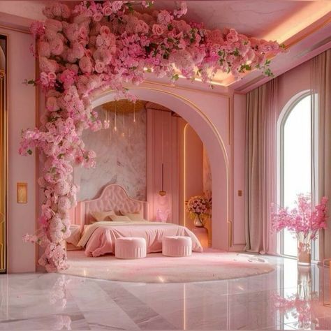 Royal Bedroom Design, Cottage Bedrooms, Princess Bedrooms, Whimsical Bedroom, Bedroom Design Trends, Dream Bedroom Inspiration, Glitter Photography, Beautiful Beds, Pink Living Room