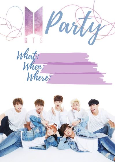 Bts Invitation Card, Kpop Birthday Party Ideas, Bday Invitation Card, Kpop Birthday, Bts Birthday, Boy Party Invitations, Sleepover Invitations, Invitation Card Birthday, Vintage Paper Background