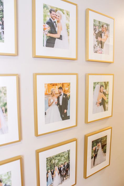 Displaying Wedding Photos In Bedroom, Wedding Photo Framed Wall, Wedding Wall Collage Ideas, Wedding Photo Gallery Wall Living Room, Wedding Photo Gallery Wall Ideas, Wedding Picture Collage Wall, Wedding Photos Gallery Wall, Wedding Gallery Wall Ideas, Wedding Photo Collage Wall