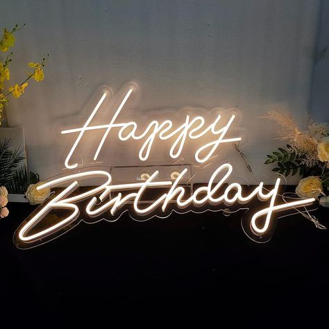 Happy Birthday Neon Sign, Birthday Neon Sign, Happy Birthday Neon, Bday Celebration, Birthday Lights, Party Styling, Neon Birthday, Happy Birthday Signs, Light Up Signs