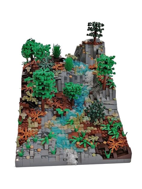 Mountain forest Lego Forest, Lego Mountain, Grass Mountain, Lego House Ideas, Lego Houses, Houses Ideas, Mountain Forest, Lego House, Build Something