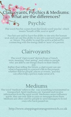 Psychics, Clairvoyants and Mediums: What are the Differences?  Infographic Medium Abilities, Medium Development, Physic Medium, Psychic Development Learning, Spiritual Medium, Psychic Ability, Psychic Medium, Psychic Development, Psychic Powers