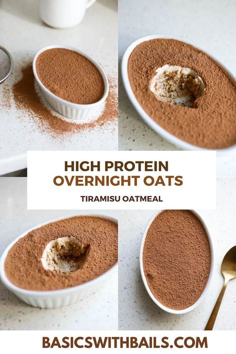 Benefits Of Overnight Oats, Protein Overnight Oats Recipe, Healthy Tiramisu, Recipe Tiramisu, High Protein Overnight Oats, Tiramisu Overnight Oats, Chocolate Overnight Oats, Chia Overnight Oats, Protein Overnight Oats