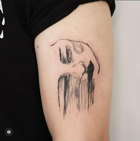 Shattered Face Tattoo, Screaming Woman Tattoo, Melting Face Tattoo, Self Reflection Tattoo, A24 Tattoo, Free Your Mind Tattoo, Blurry Tattoo, Eerie Tattoos, Chemical Tattoo