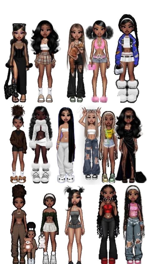 Everskies Streetwear, Remake Outfits, Bratz Fits, Y2k Baddie Outfits, Zepeto Avatar, Bratz Outfits, Style Pic, Fashion Dress Up Games, Zodiac Characters