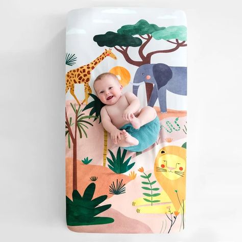 Baby Bedding – Rookie Humans Unique Cribs, Safari Theme Nursery, Baby Crib Sheets, Mini Crib Sheets, Cot Sheets, Human Babies, Unique Baby Shower Gifts, Mini Crib, Safari Nursery