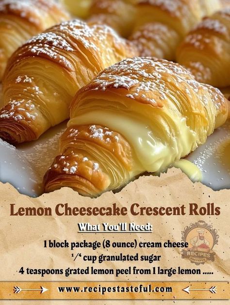 The Pioneer woman - Ree Drummond Family | ♦️Lemon Cheesecake Crescent Rolls | Facebook Key Lime Dessert Recipes, Crescent Dough Sheet Recipes, Cheesecake Crescent Rolls, Lime Dessert Recipes, Crescent Roll Cheesecake, Key Lime Desserts, Cream Cheese Crescent Rolls, Lemon Cheese, Crescent Recipes