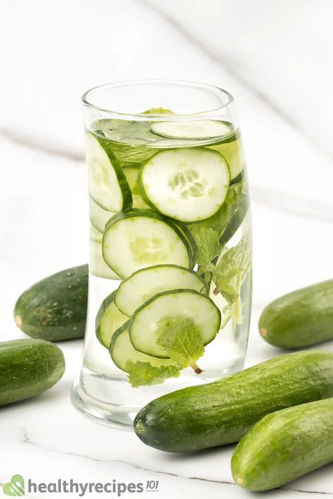 Cucumber Water Recipe - Healthy and Tastes Better Than Plain Water Cucumber Basil Water, Cumcuber Water, Benefits Of Drinking Cucumber Water, Cucumber Water Recipe, Water Lemon Cucumber, Water Cucumber Lemon Mint, Cucumber Water, Water Recipes, Mint Leaves