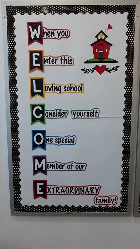 Bulletin Board Ideas For Teachers High School Classroom Organization, Full Form Of Teacher, Diy Classroom Decorations High School, Welcome Back To School Bulletin Boards, Education Bulletin Boards, Earth Art Drawing, Welcome School, Classroom Organization High School, School Wall Decoration