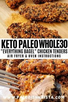 Everything Bagel Chicken Tenders, Everything Bagel Chicken, Gluten Free Chicken Tenders, Tattoos Masculinas, Everything Bagel Seasoning, Whole 30 Diet, Air Fryer Oven, Bagel Seasoning, Chicken Tender Recipes