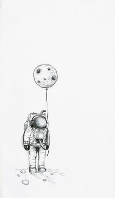 drawing and paiting is fun Kid Cudi Tattoo, Astronaut Tattoo Ideas, Astronaut Tattoo, Moon Drawing, Man On The Moon, On The Moon, Art And Illustration, Art Journals, A Drawing