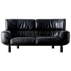 "Bull" Black Leather Sofa by Gianfranco Frattini for Cassina, 1987 Black Leather Sofa, Best Leather Sofa, Vintage Sofas, Compact Sofas, Sofa Inspiration, Black Leather Sofas, Sofa Ideas, Settee Sofa, Couch Set