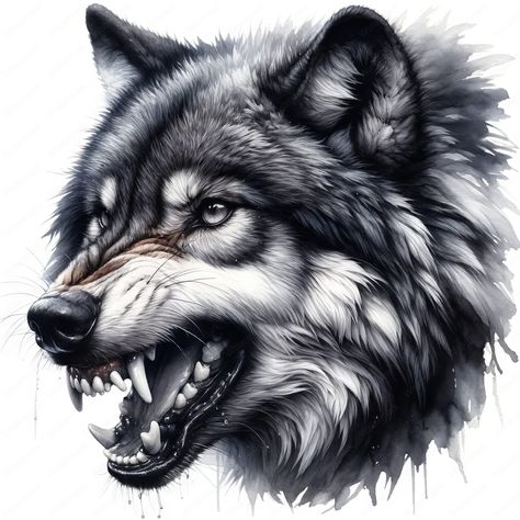 Tattoo Wolf, Wolf With Red Eyes, Wolf Clipart, Angry Wolf, Wolf Sketch, Angry Animals, Wolf Tattoo Sleeve, Wolf Face, Wolf Images