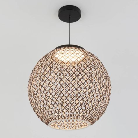 Benson LED pendant light 5 CCT black and rattan Light Over Tub, Pendant Chandelier Dining Room, Black And Rattan, Selling Light, Cozy Beach House, Affordable Lighting, Chandelier Dining Room, Mid Century Pendant, Rattan Weave