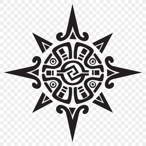 Maya Tattoo Mayan Symbols, Aztec Art Tattoo, Aztec Sun Tattoo, Aztec Drawings, Aztec Symbols, Mayan Tattoos, Aztec Sun, Mayan Symbols, Airbrush Tattoo