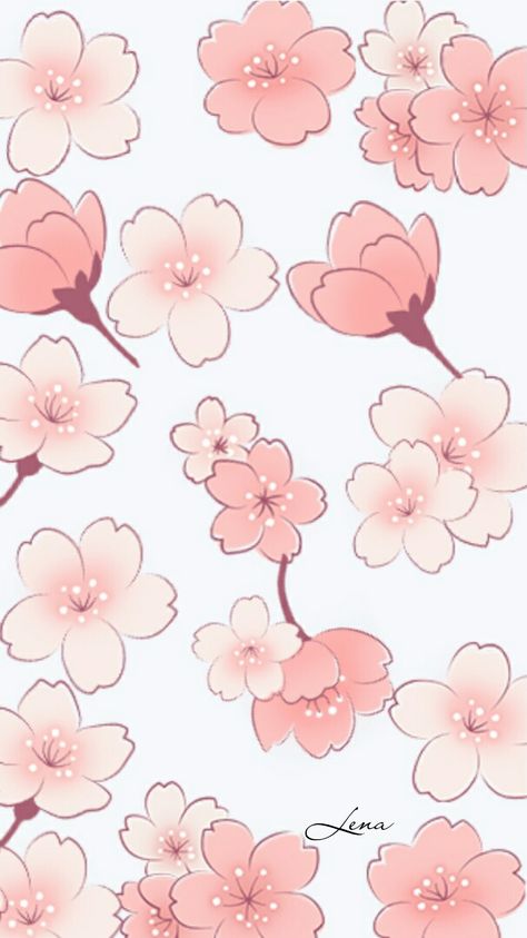 Easy Sakura Painting, Sakura Flower Drawing Easy, Cute Flower Drawing Kawaii, Sakura Illustration Flower, Kawaii Flowers Drawing, Sakura Flowers Drawing, Cherry Blossom Drawing Simple, Cherry Blossom Doodle, Sakura Flower Drawing