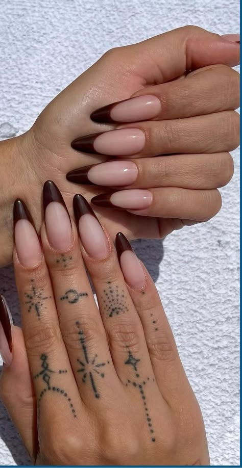 Brown Nails Design, Brown Nail, Nagel Tips, Blush Nails, Nail Tattoo, Round Nails, New Nails, Neutral Nails, Brown Nails