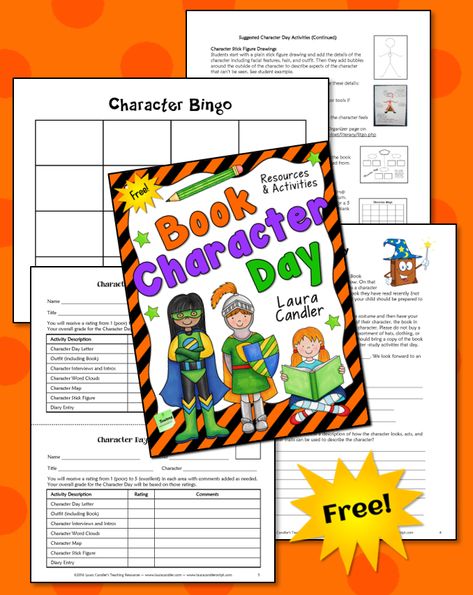 Book Character Day is an educational event that's fun to host in October. Students dress up as favorite book characters and take part in activities to explore character traits. Download a freebie from Laura Candler that will make it super easy to implement! Pyp Classroom, Book Characters Dress Up, Bingo Books, Character Day, Character Activities, Book Character Day, Traditional Halloween, Literacy Games, Reading Specialist