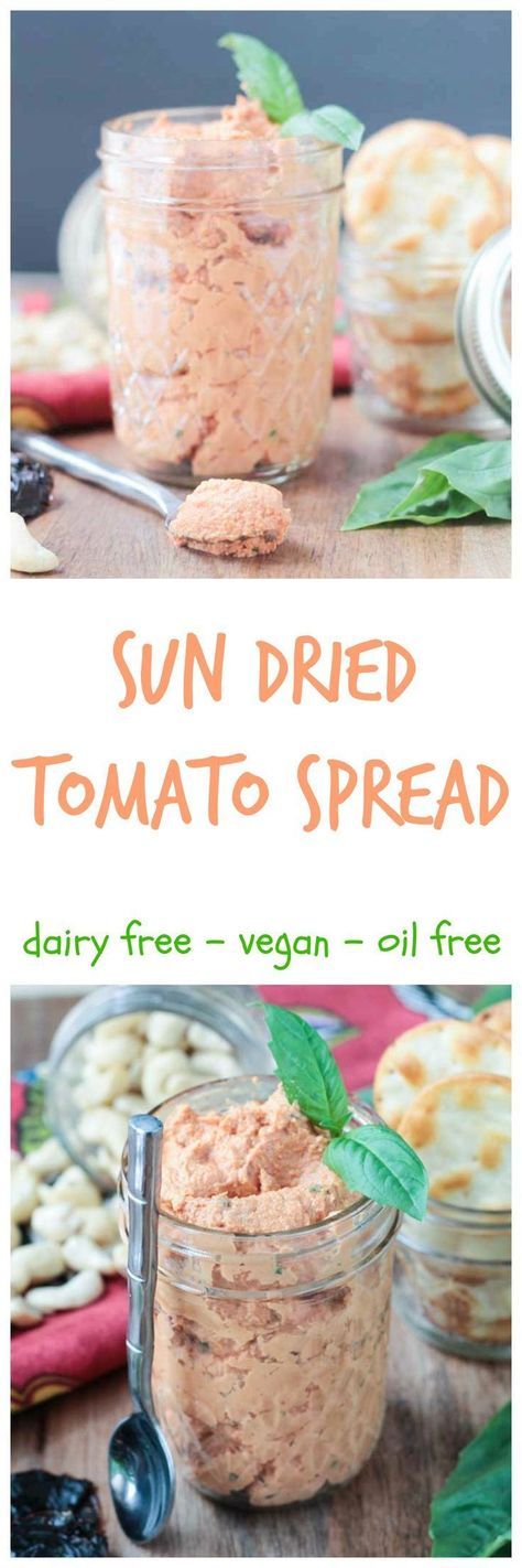 Sun Dried Tomato Spread - vegan | dairy free | creamy | tangy | oil free | cashews | basil | easy | sauce | appetizer | snack Sun Dried Tomato Spread, Tomato Spread, Raw Veggies, Vegan Spread, Plant Based Food, Sandwiches Wraps, Vegan Dip, Queso Dip, Vegan Sauces