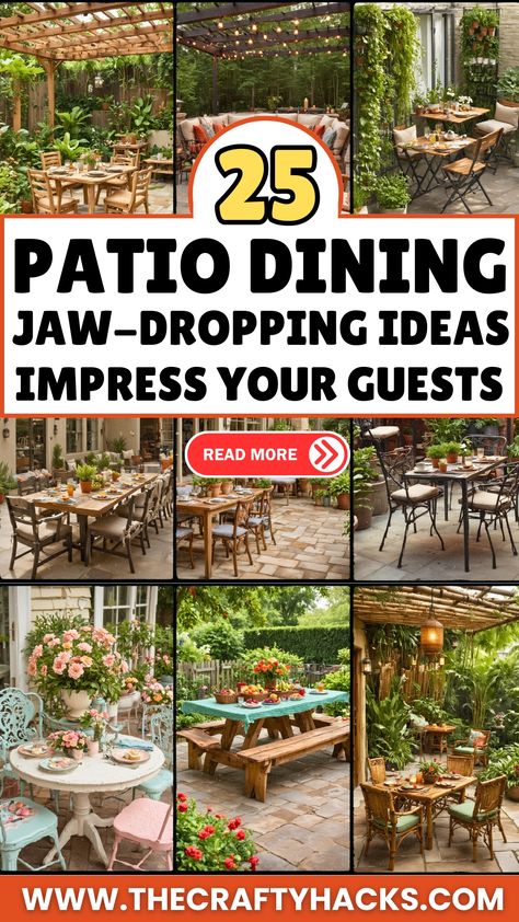 25 Jaw-Dropping Patio Dining Ideas to Impress Your Guests – The Crafty Hacks Patio Dining Ideas, Dining Ideas, Minimalist Vibe, Deck Designs Backyard, Beautiful Patios, Outdoor Diy Projects, Outdoor Living Patio, Patio Makeover, Rustic Farmhouse Style