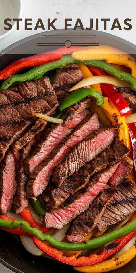 Healthy Steak Fajitas.   A healthy twist on classic fajitas! Packed with protein, fresh veggies, and bold flavors. Perfect for meal prep or a wholesome dinner. Best Steak Fajitas, Easy Fajita Recipe, Homemade Fajitas, Beef Fajita Recipe, Skirt Steak Fajitas, Steak Fajitas Recipe, Mexican Fajitas, How To Make Steak, Easy Steak Fajitas