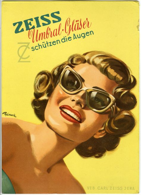 vintage Zeiss sunglasses. Advertisement http://www.sugarsugar.nl/vintage-accessoires-vintage-brillen-c-36_43.html 1950s Glasses, The Eyes, 60s Women, Teddy Boys, Atomic Age, East Germany, Designer Glasses, Vintage Eyewear, Dark Wear