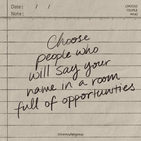 The Mayfair Group on Instagram: “Who’s name would you mention in a room full of opportunities? Go ahead make their day. @ them below #mayfairworld” Happy Words, Reminder Quotes, Note To Self, Quote Aesthetic, Pretty Words, Pretty Quotes, Beautiful Words, Camera Roll, Inspirational Words