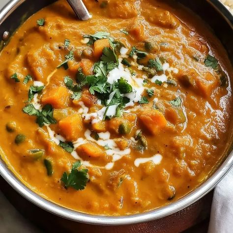 Indian Pumpkin Curry Pumpkin Chickpea Curry, Yellow Curry Recipe, Chicken Pumpkin, Lentil Dal, Pumpkin Dishes, Pumpkin Curry, Spinach Curry, Creamy Rice, Honey Sauce