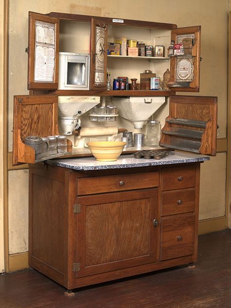 Sellers Cabinet, Victorian Kitchens, Antique Hoosier Cabinet, Hoosier Cabinets, Hoosier Cabinet, Coffee Center, Historic New England, Victorian Kitchen, American Kitchen