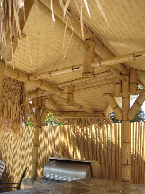 Quality Bamboo and Asian Thatch: Wall Covering & Ceiling Covers(Bamboo)-Woven Bamboo Panels(Woven Bamboo veneer plywood 2mm-15mm board) Bamboo Matting,Bamboo Rolls Bamboo Wall Covering, Bamboo Fences, Bamboo Fencing, Big Bamboo, Bamboo Roof, Bamboo Ceiling, Bamboo House Design, Tiki Bars, Bamboo Panels