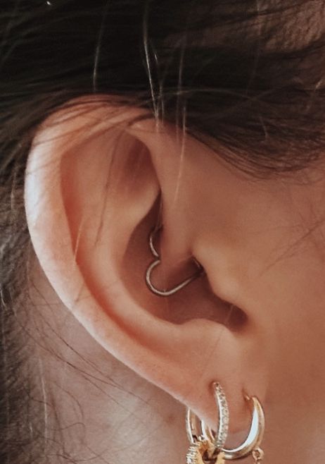 Heart Daith Piercing, Heart Daith, Daith Piercing, Ear Piercings, Piercings