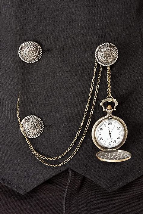 Smiffys 20s Pocket Fob Watch, Assorted Designs : Amazon.co.uk: Toys & Games Roaring Twenties Fashion, 20s Costume, Watch Sketch, Gatsby Gala, Twenties Fashion, Vintage Waistcoat, Lego Costume, Australian Costume, Harry Potter Fanfic