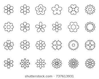 Flower Outline Tattoo, Small Flower Drawings, Outline Flower, Small Flower Design, Simple Flower Tattoo, Simple Flower Drawing, Flower Icon, Flower Pattern Drawing, Simple Flower Design