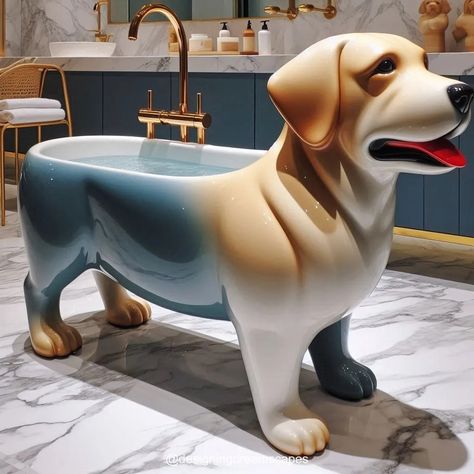 Ceramic Labrador Retriever Shaped Creative Bathtub: A Canine-Inspired Luxury Bathroom Designs, Beloved Dog, Novelty Items, Ceramic Materials, Household Items, Bathroom Ideas, Dog Breeds, Labrador Retriever, Bathroom Design