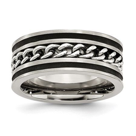 Black Ring Band, Supernatural Jewelry, Stainless Steel Wedding Bands, Stainless Steel Polish, Bow Jewelry, Unisex Ring, Ring Fit, Size 10 Rings, Stainless Steel Rings