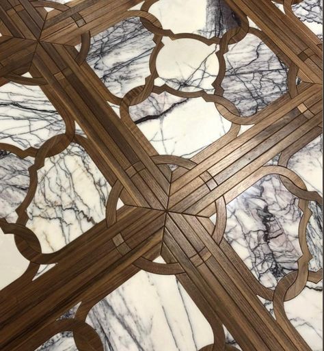 Elegant Wood Flooring, Wood Marble Floor, Wood And Marble Floor, Chateau Flooring, Wooden Floor Design, Tile Floor Patterns, Fancy Flooring, Floor Pattern Design, Marble Floor Pattern