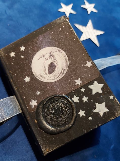 Wax Seal And Ribbon, Stitch Binding, Long Stitch, Edgar Allen, Mystic Moon, Allen Poe, Edgar Allen Poe, Mini Moon, Mini Journal