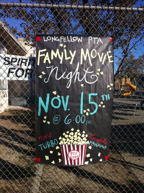 PTA event. Family movie night. Movie Night Fundraiser, Movie Night Flyer, Pta Board, Pta Events, Pta Moms, Pta Fundraising, School Pto, Pta School, Family Fun Night