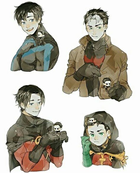 Robin Dc, Bat Boys, Red Robin, Dc Comics Artwork, Damian Wayne, Dc Memes, Batman And Robin, Batman Family, Jason Todd