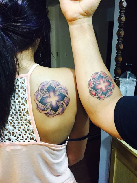 father daughter Celtic knot! me and my dad just got this together❤️ I love it . #love #celtic #tattoos #father #daughter #back #shoulder #arm Celtic Father Daughter Tattoo, Remembrance Tats, Father Daughter Celtic Knot, Celtic Tattoo Designs, Father Daughter Tattoos, Celtic Knot Tattoo, Daughter Tattoo, Knot Tattoo