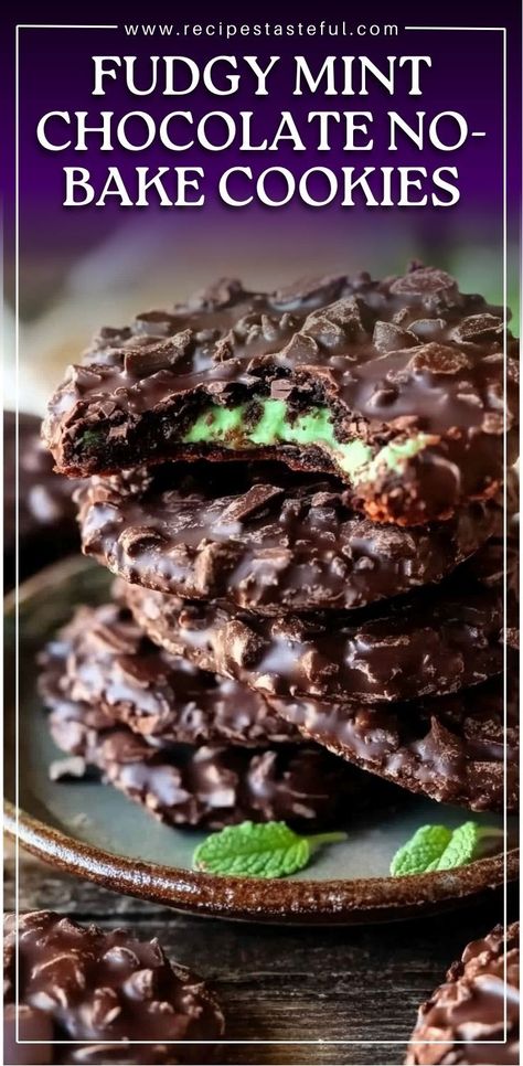 Indulge in these sweet, minty, and chocolatey no-bake cookies—perfect for mint chocolate lovers! With a fudgy base, refreshing mint topping, and a decadent chocolate drizzle, these treats are both easy to make and delightful to enjoy. #MintChocolateCookies #NoBakeDesserts #EasyRecipes #ChocolateLovers #MintyTreats Mint Chocolate Fudge Brownies, Andes Mint Brownies, Mint Chocolate Fudge Recipe, Andes Mints Brownies, Mint Chocolate Cookies, Mint Chocolate Recipes, Mint Chocolate Desserts, Chocolate Mint Brownies, Mint Cheesecake