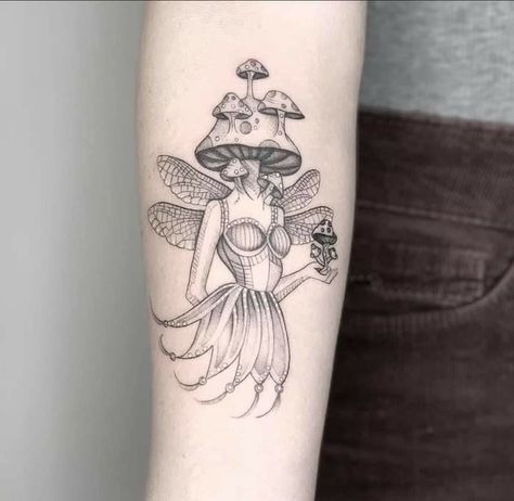 Backpiece Tattoo, Mushroom Tattoo, Autumn Tattoo, Mushroom Tattoos, Fairy Tattoo, Dope Tattoos, Simplistic Tattoos, Piercing Tattoo, Creative Tattoos